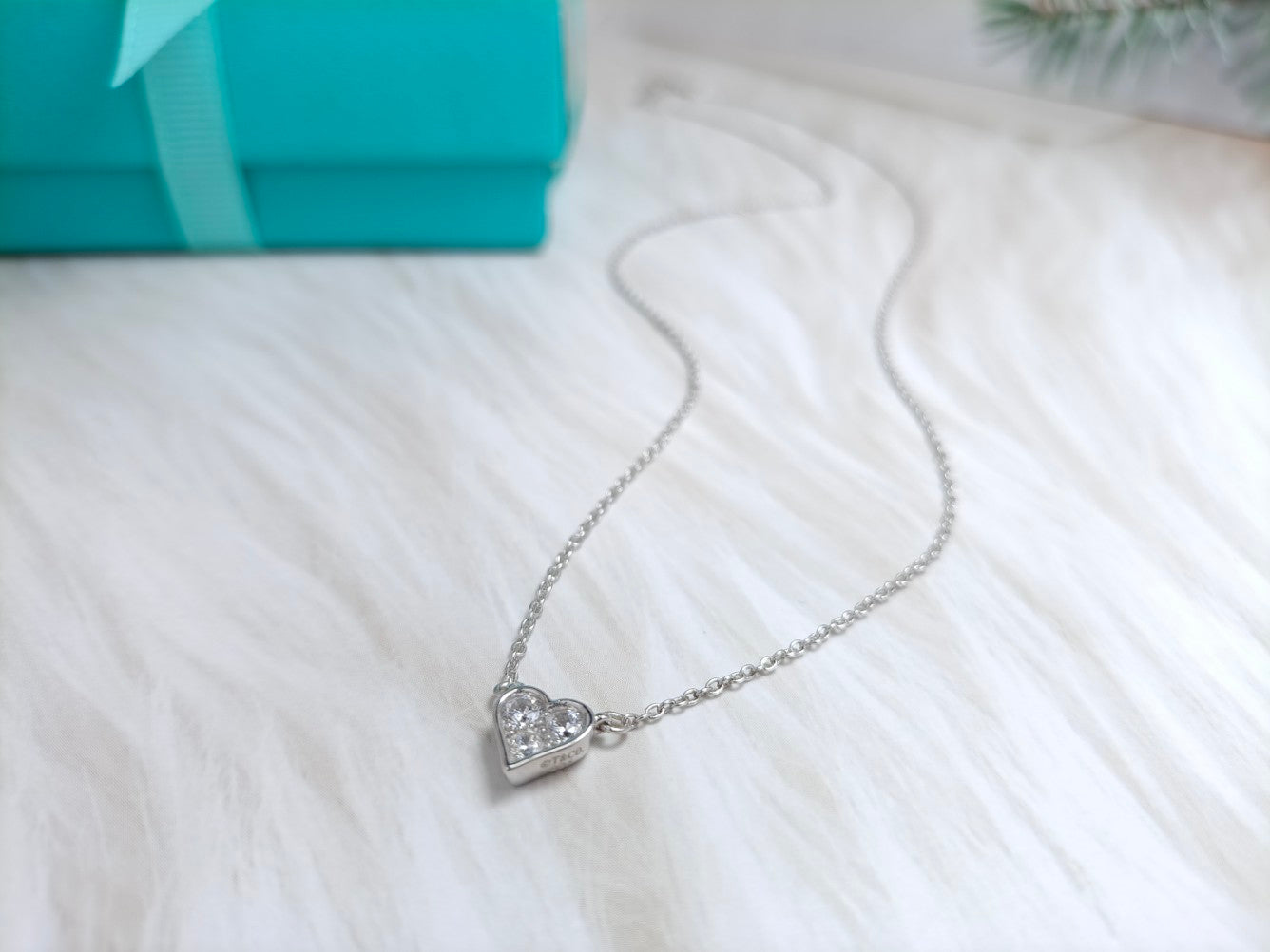 Tiffany Heart 3 Cubic Zirconia Pendant Necklace