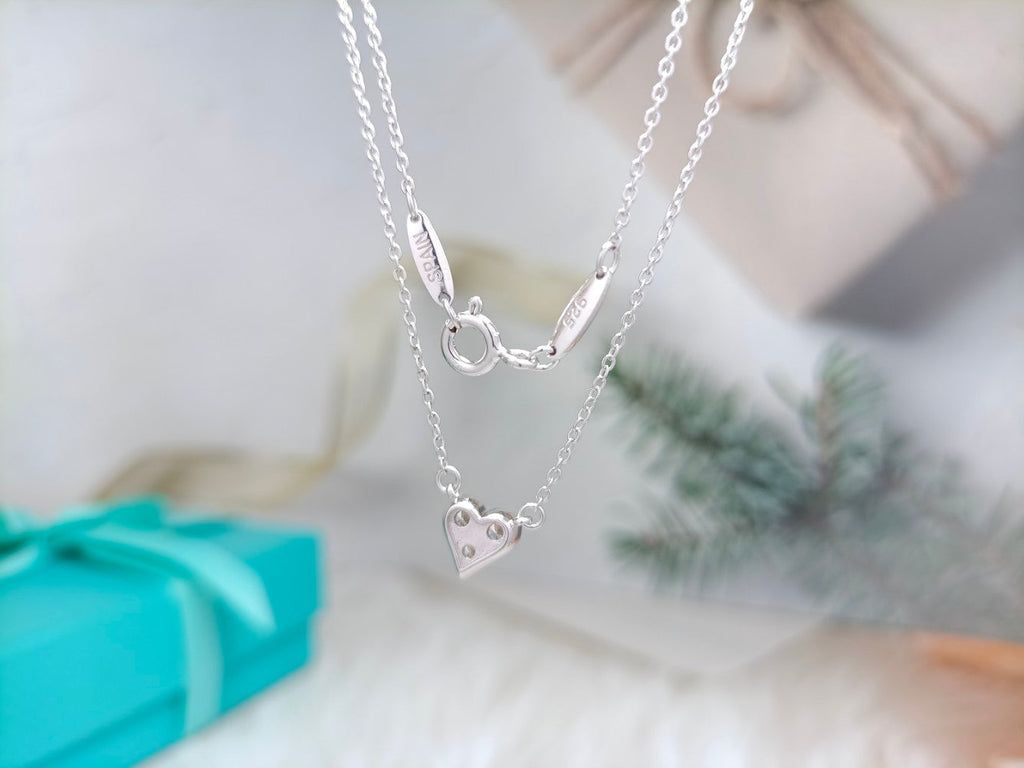 Tiffany Heart 3 Cubic Zirconia Pendant Necklace