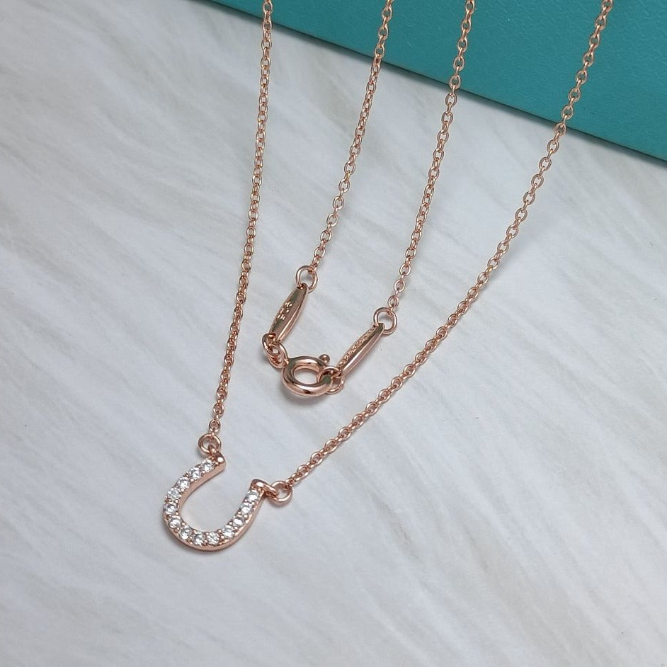 Tiffany U Cubic Zirconia Pendant Necklace