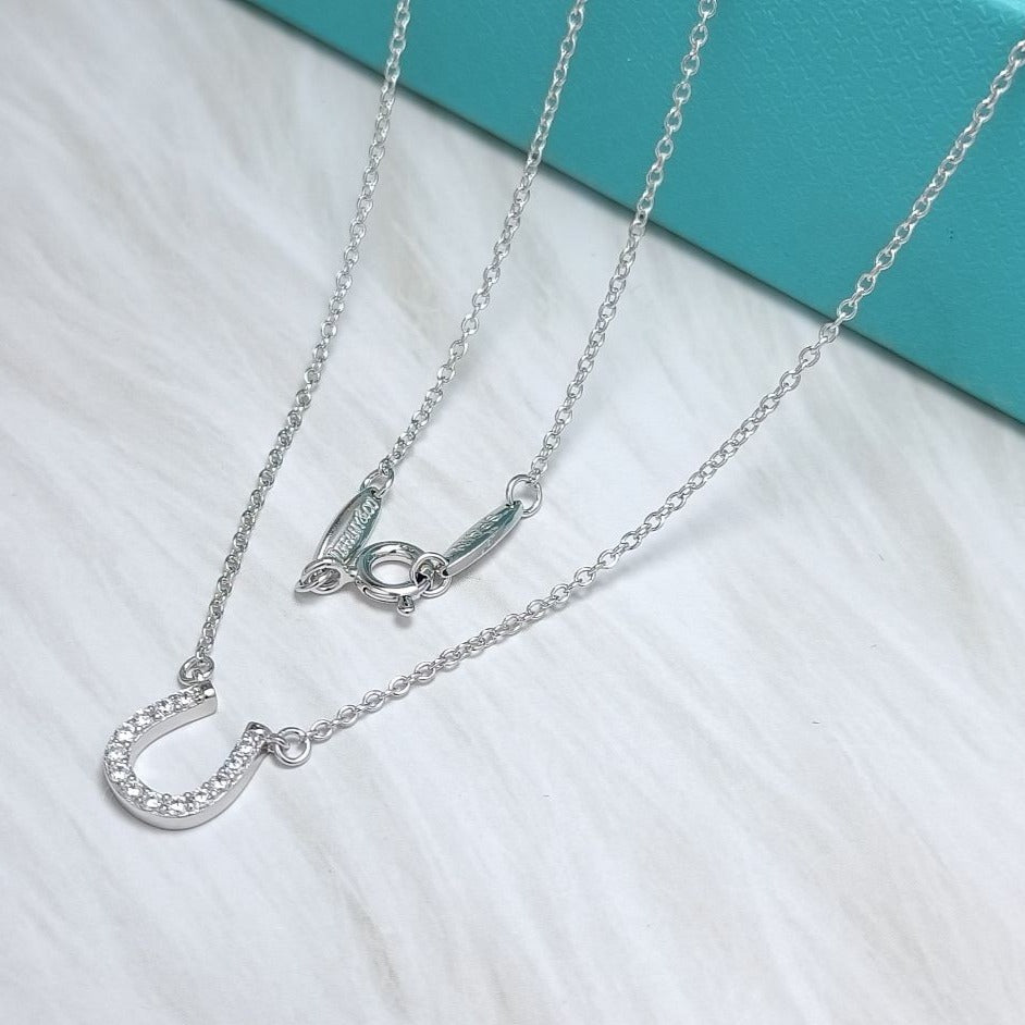 Tiffany U Cubic Zirconia Pendant Necklace