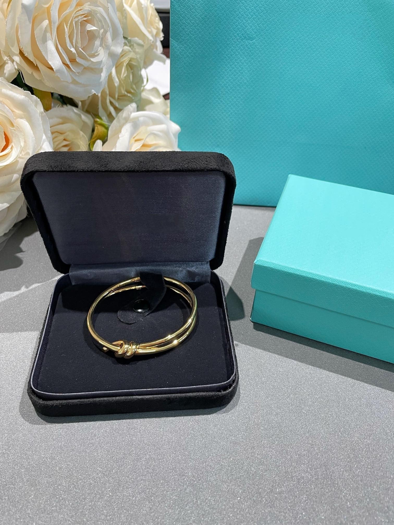 Tiffany Knot Double Row Gold Bracelet