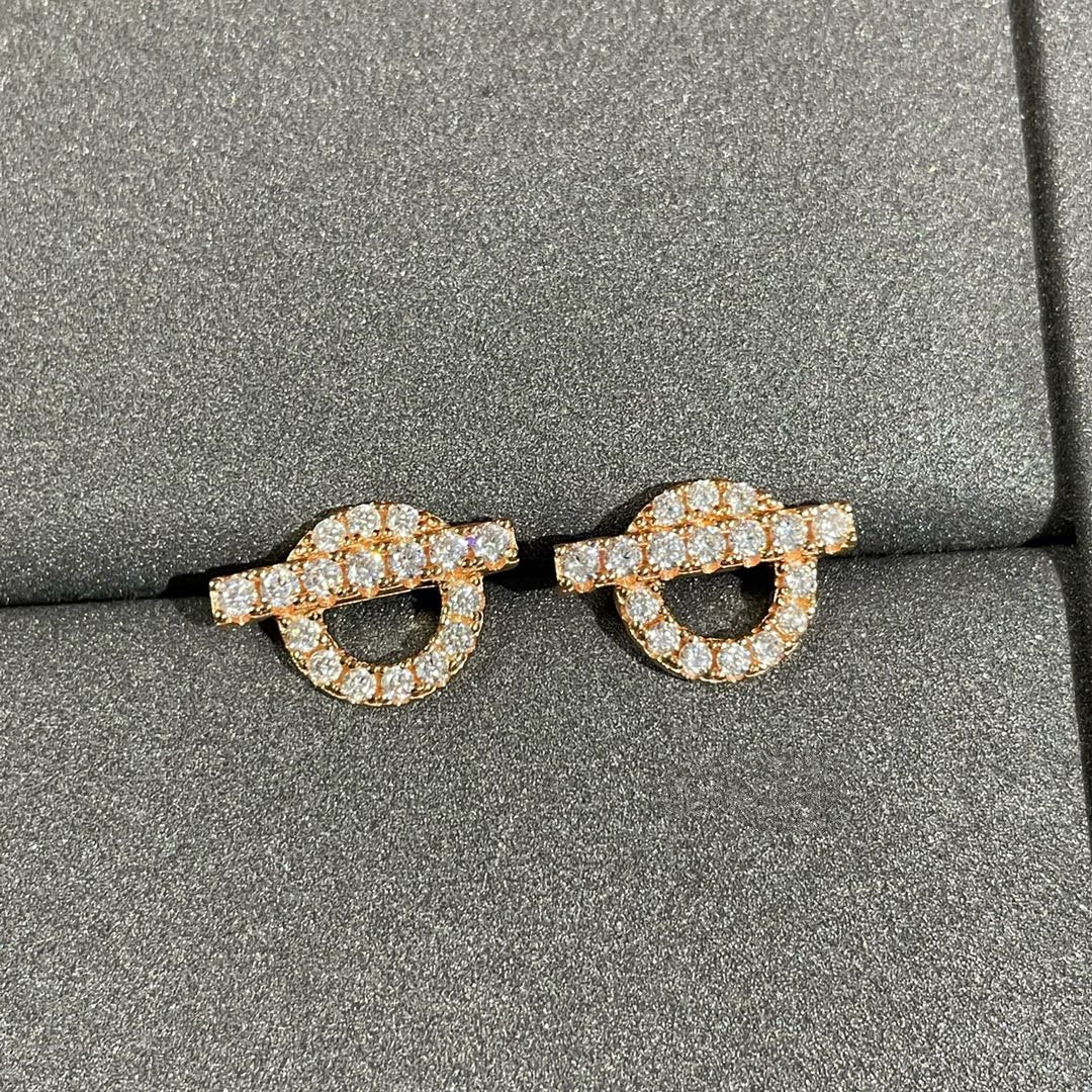 Hermes Echappee Mini Cubic Zirconia Stud Earrings