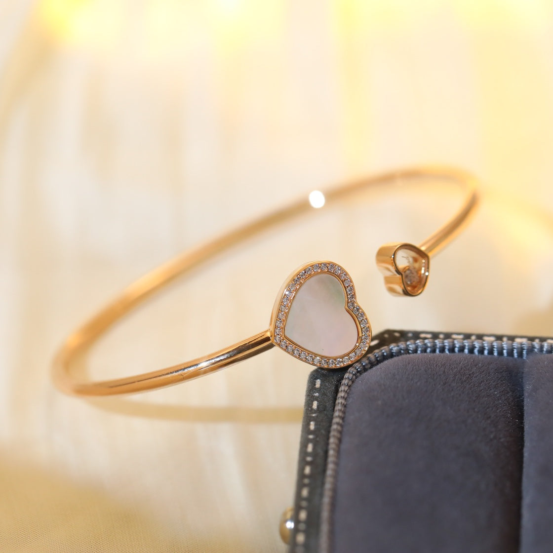 Chopard Happy Heart Bracelet Pink Gold Cubic Zirconia