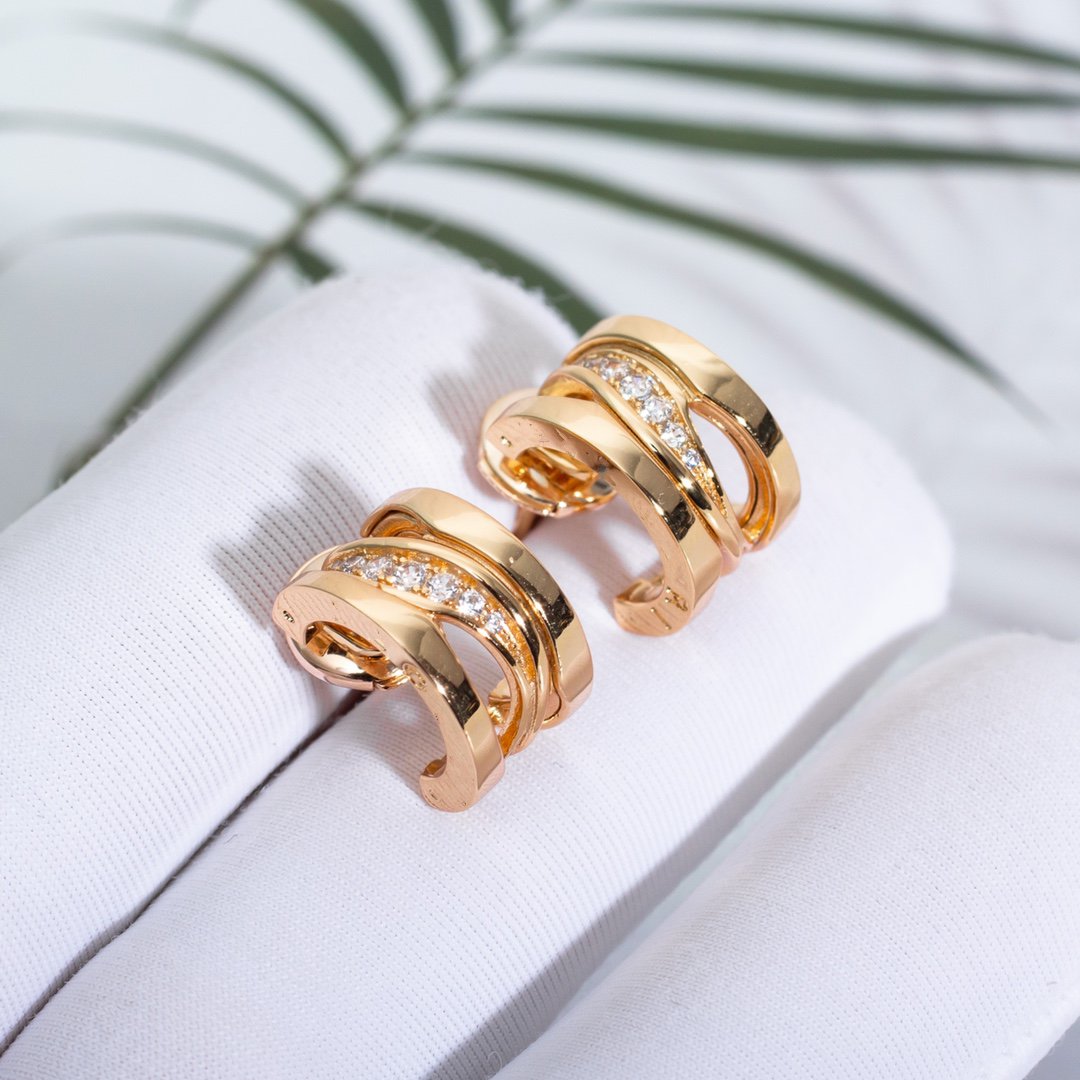 Bvlgari Zero 1 Pink Gold Cubic Zirconia Earrings