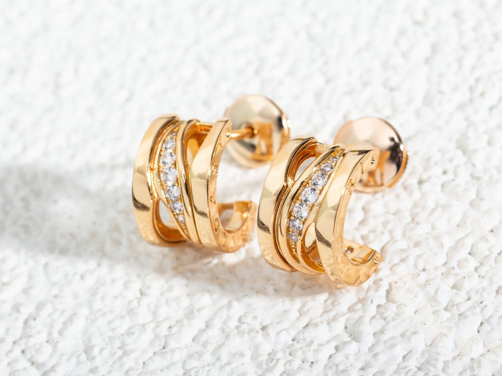 Bvlgari Zero 1 Pink Gold Cubic Zirconia Earrings