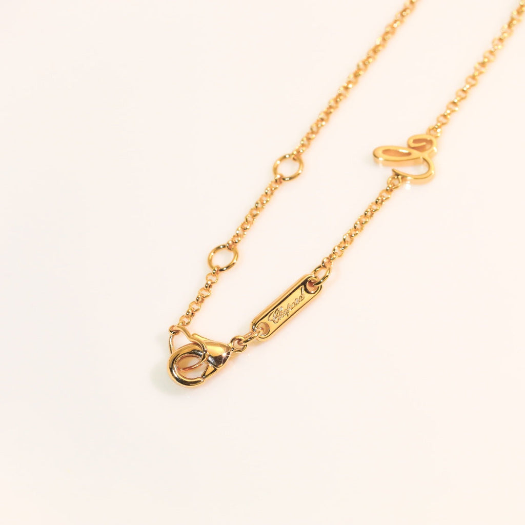 Chopard Heart Pendant Cubic Zirconia Pink Gold Necklace