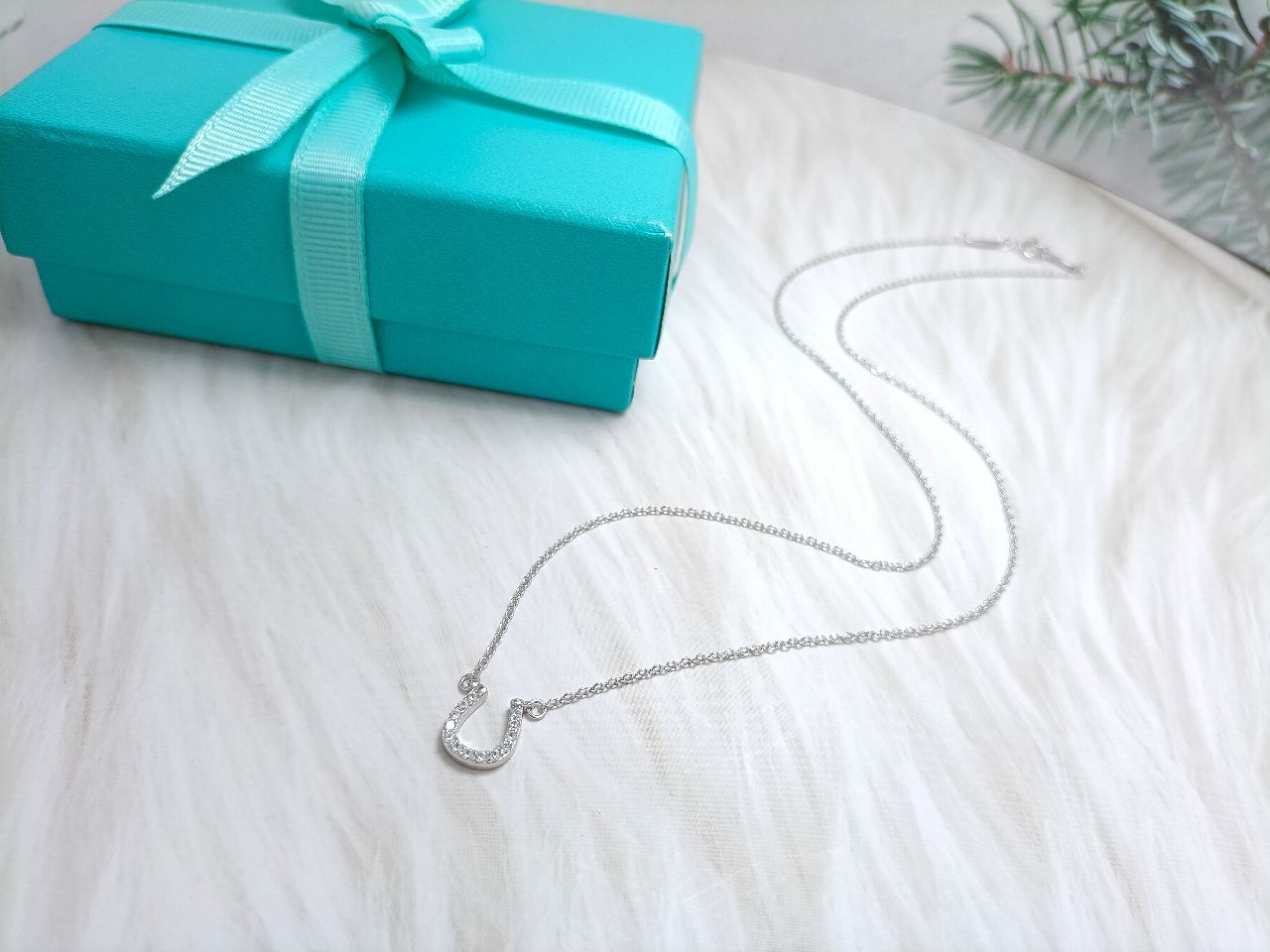 Tiffany U Pendant Cubic Zirconia Necklace