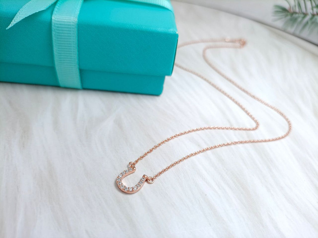 Tiffany U Pendant Cubic Zirconia Necklace