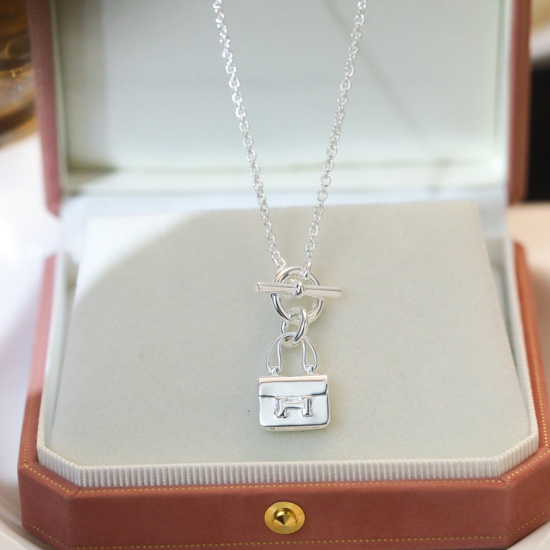 Hermes Pop H Pendant Silver Necklace