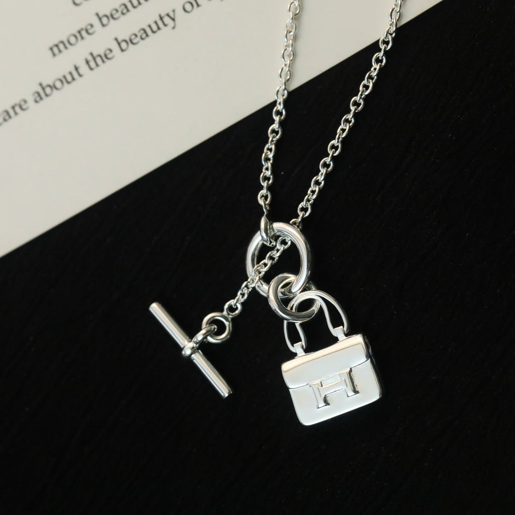Hermes Pop H Pendant Silver Necklace