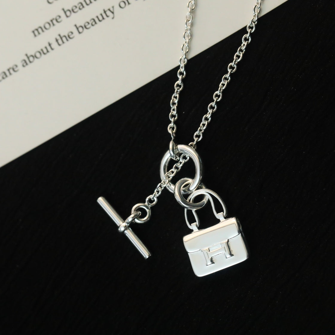 Hermes Pop H Pendant Silver Necklace