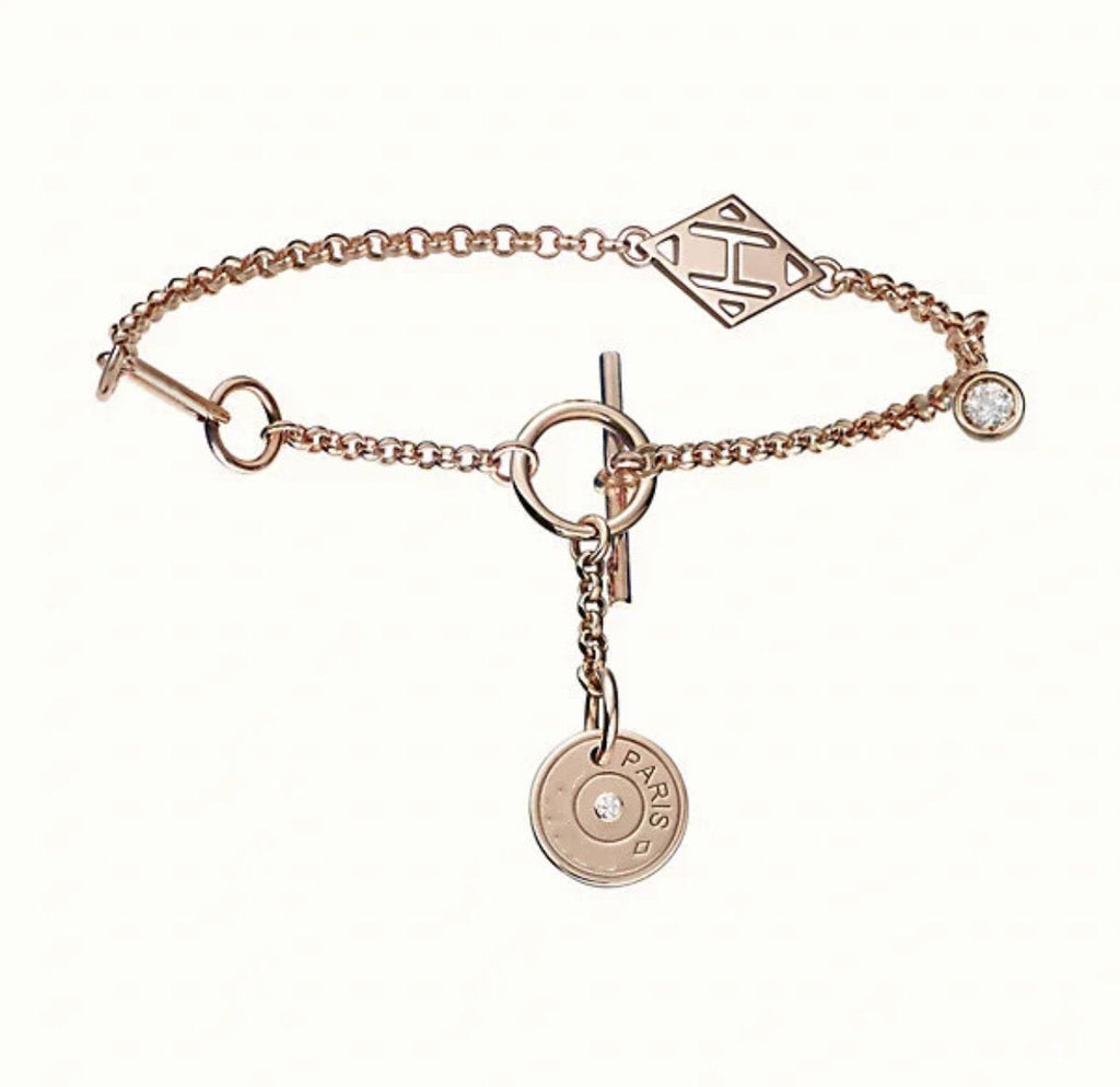 Hermes Echappee Pink Gold Bracelet