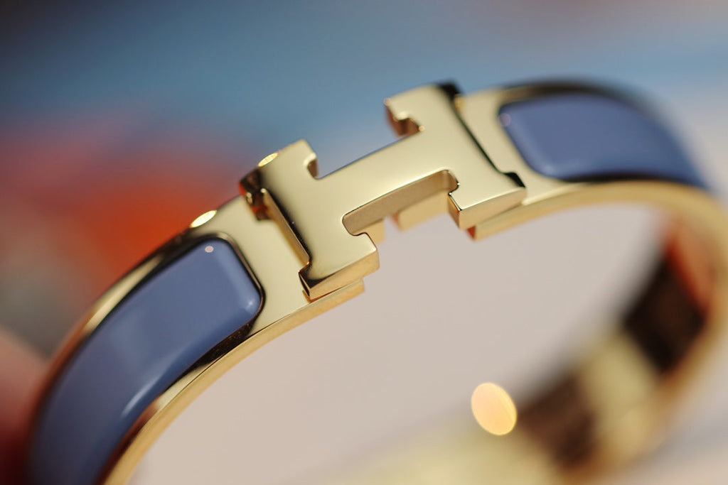 Hermes H Bracelet 12MM Blue Gray