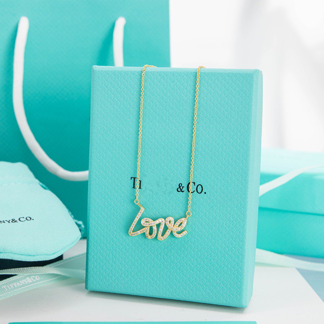 Tiffany Paloma S Graffiti Love Necklace Cubic Zirconia