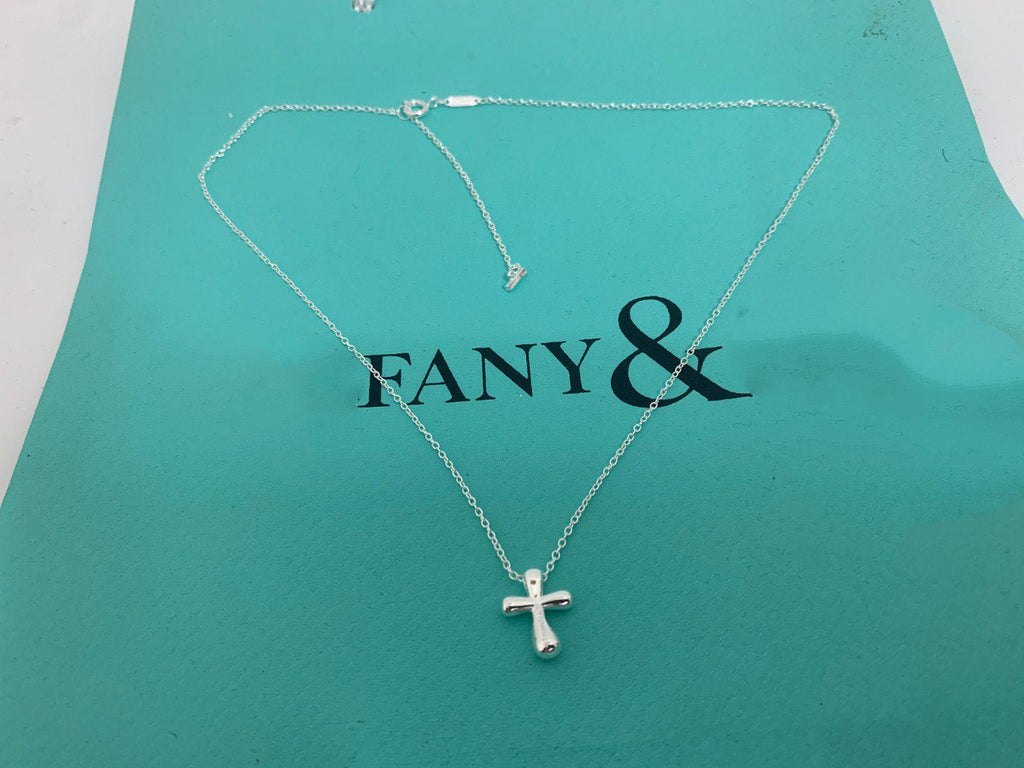 Tiffany Cross Pendant Mini Bare Cross Necklace