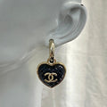 Chanel Heart Quilted Drop Earrings