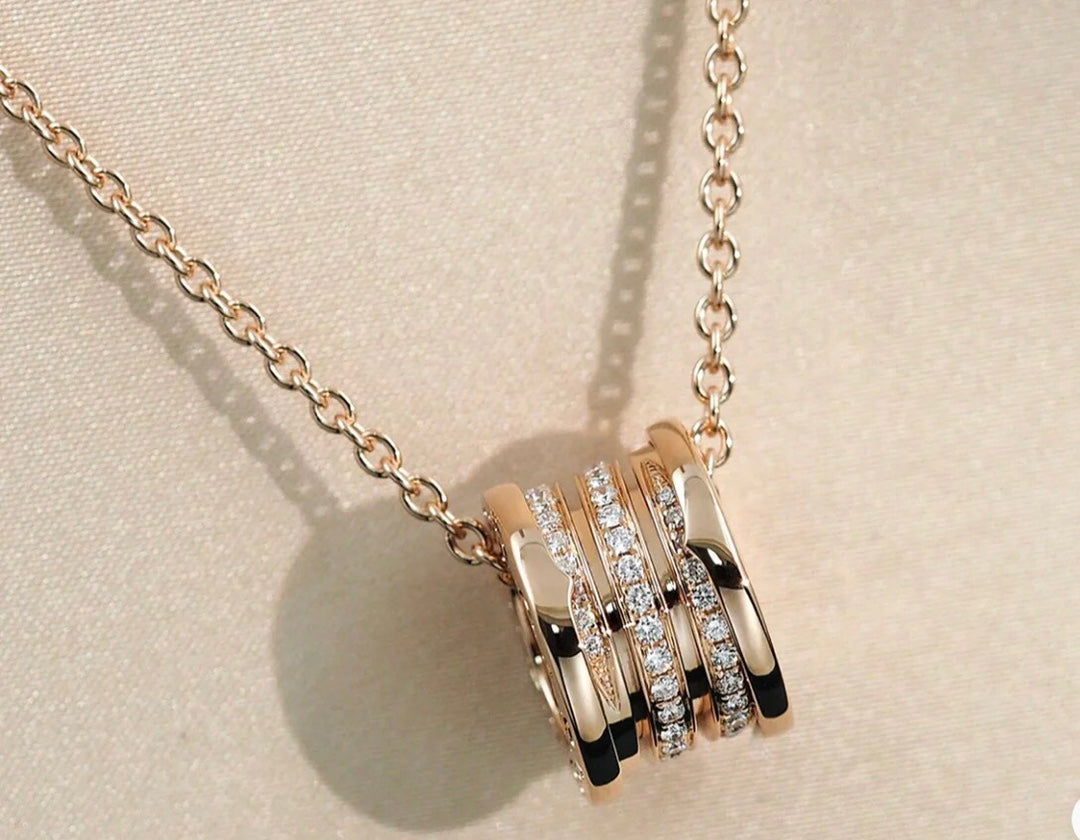 Bvlgari Zero 1 Pink Gold Cubic Zirconia Necklace