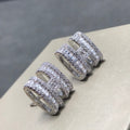 Hermes Clic H Silver Cubic Zirconia Earrings