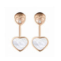 Chopard Happy Heart Pink Gold Drop Earrings