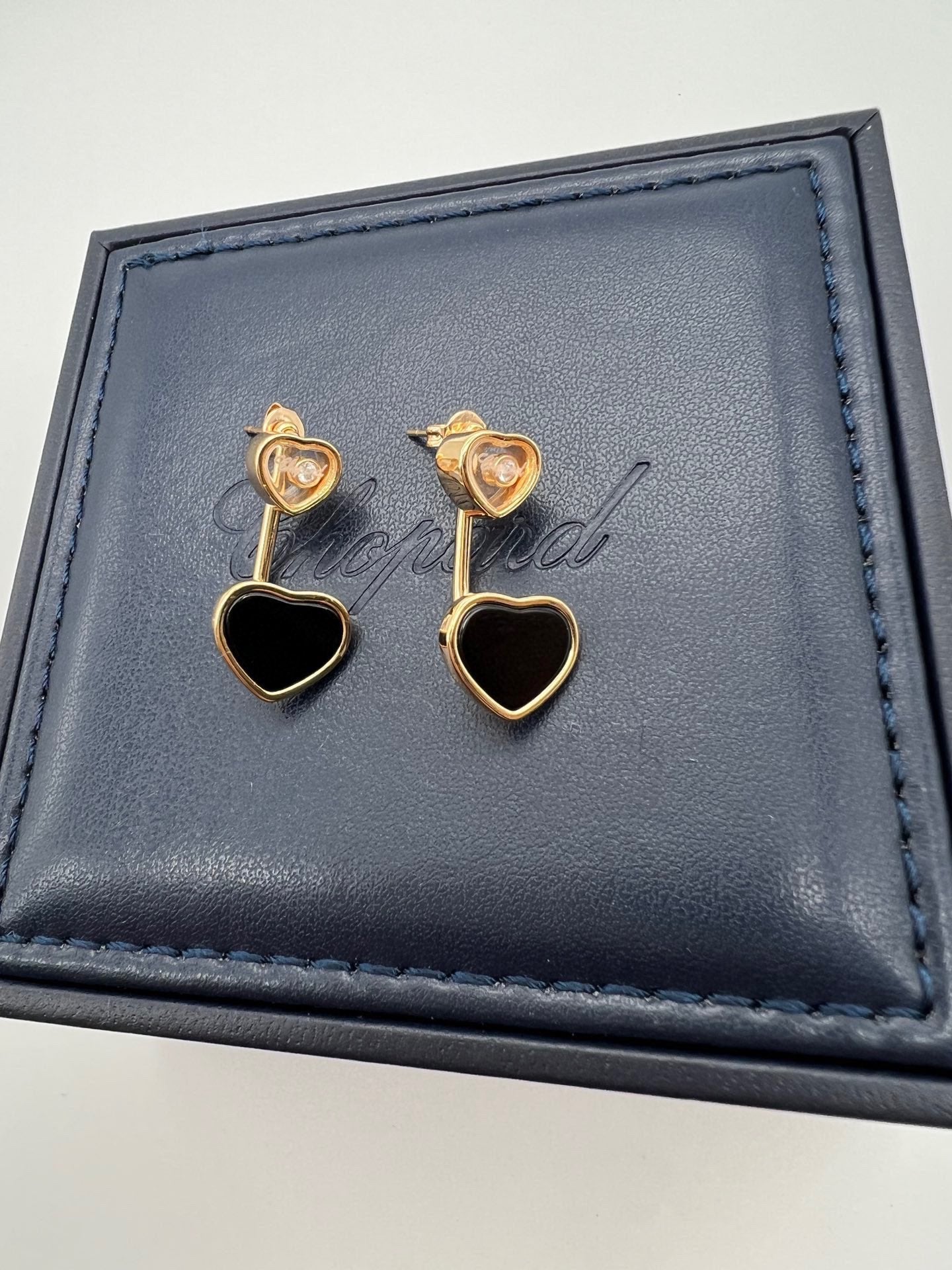 Chopard Happy Heart Pink Gold Drop Earrings