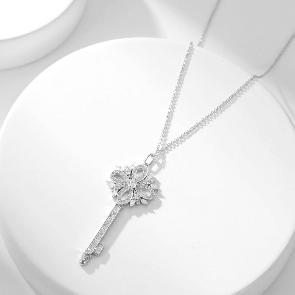 Tiffany Key Victory Silver Cubic Zirconia Necklace