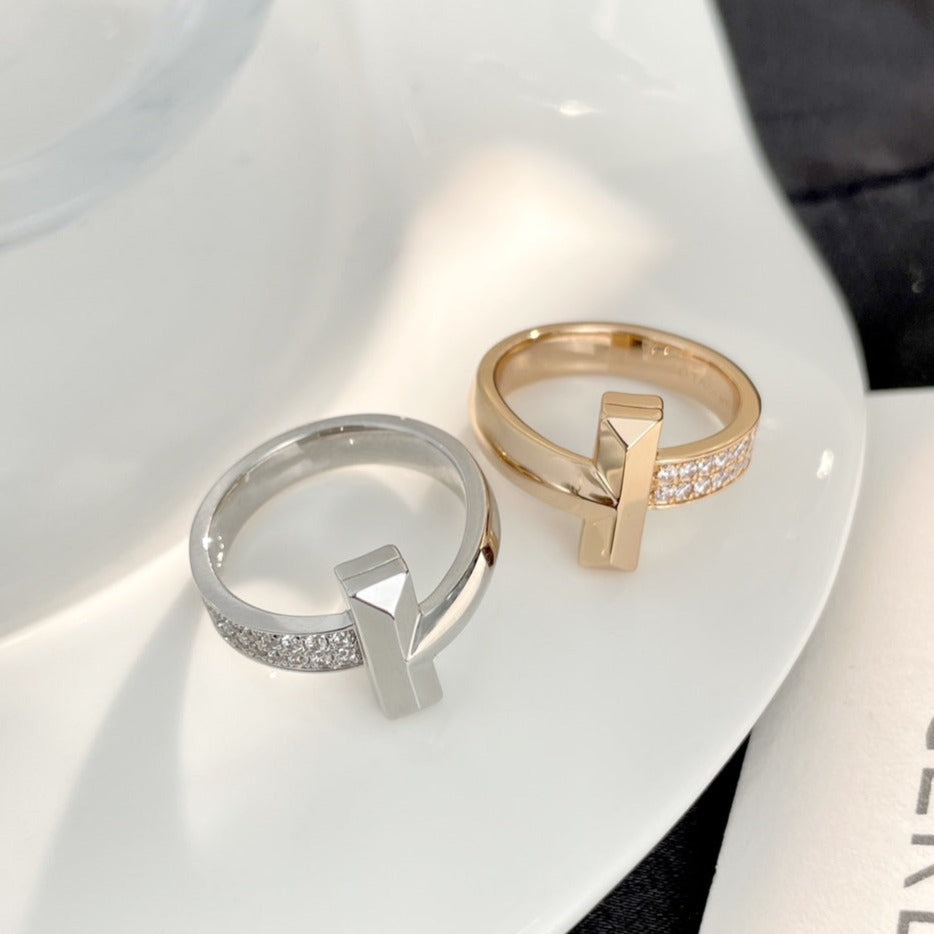 Tiffany T Wide Cubic Zirconia Ring
