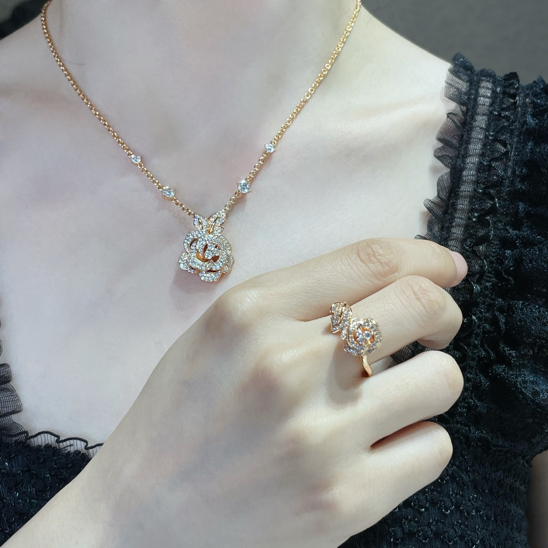 Dior Rose Bagatelle Cubic Zirconia Medium Necklace