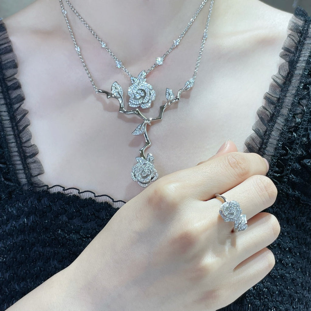 Dior Rose Bagatelle Cubic Zirconia Medium Necklace