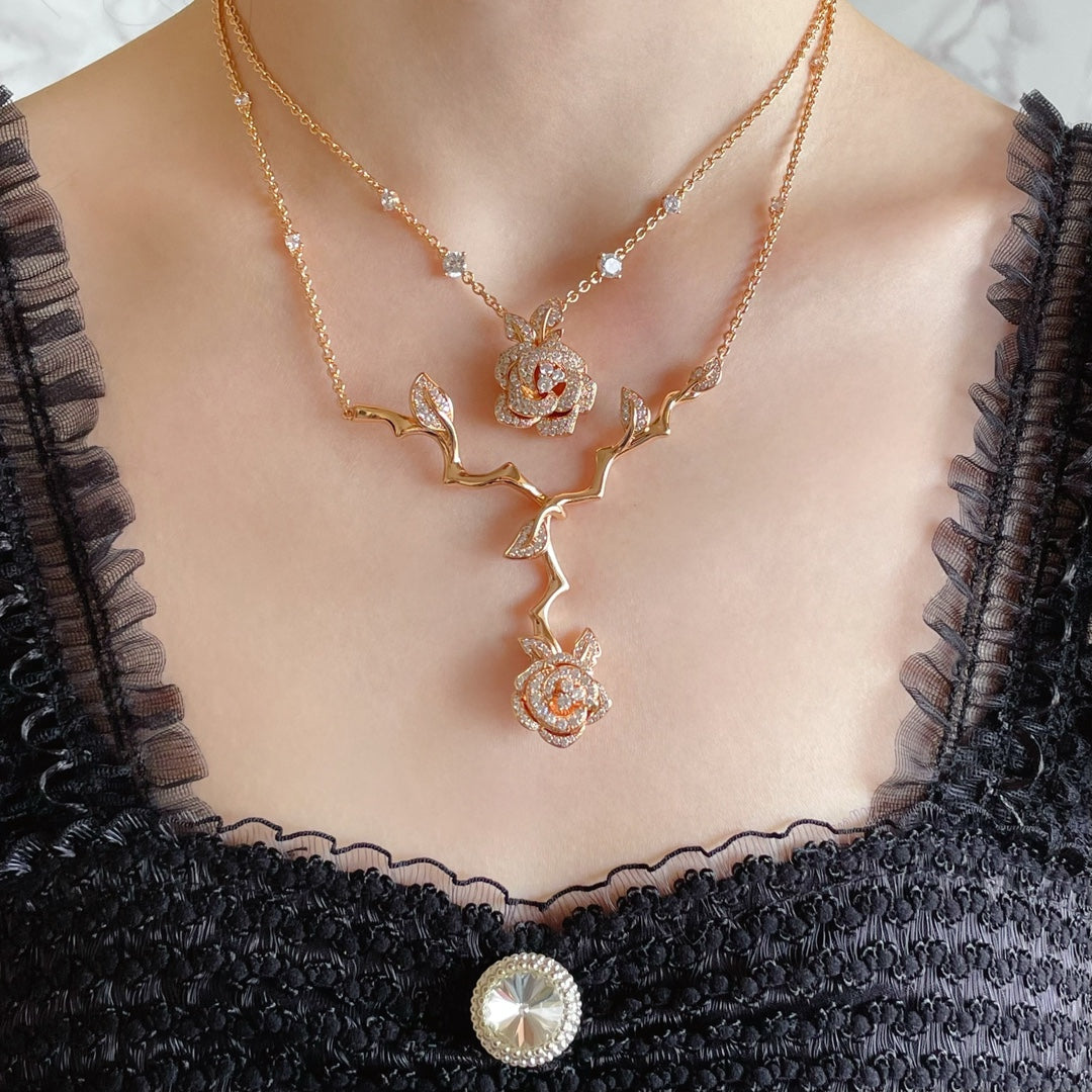 Dior Rose Bagatelle Cubic Zirconia Medium Necklace