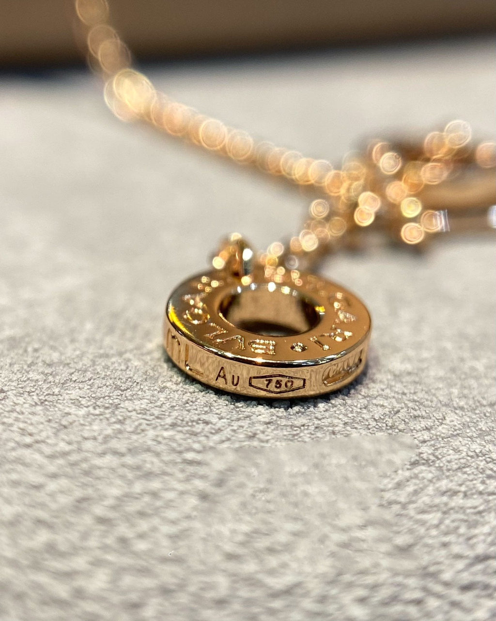Bvlgari Dream MOP Cubic Zirconia Paved Pink Gold Necklace