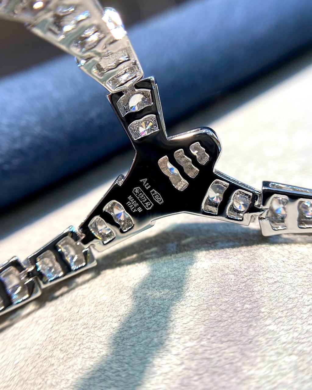 Bvlgari Serpent Cubic Zirconia Paved Slim Silver Necklace