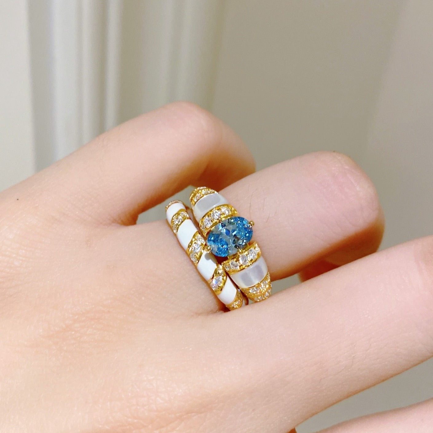Dior Paraiba Gold Cubic Zirconia Ring