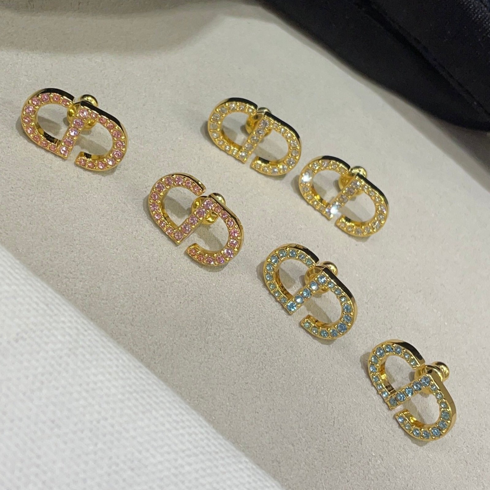Dior Petit CD Cubic Zirconia Gold Earrings