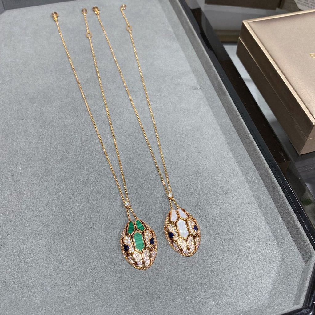 Bvlgari Serpent Pink Gold Cubic Zirconia Necklace