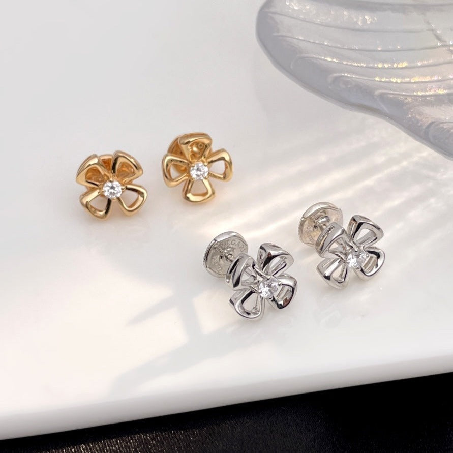 Bvlgari Fiorever Mini Cubic Zirconia Stud Earrings