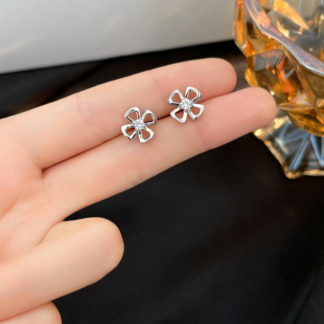 Bvlgari Fiorever Mini Cubic Zirconia Stud Earrings