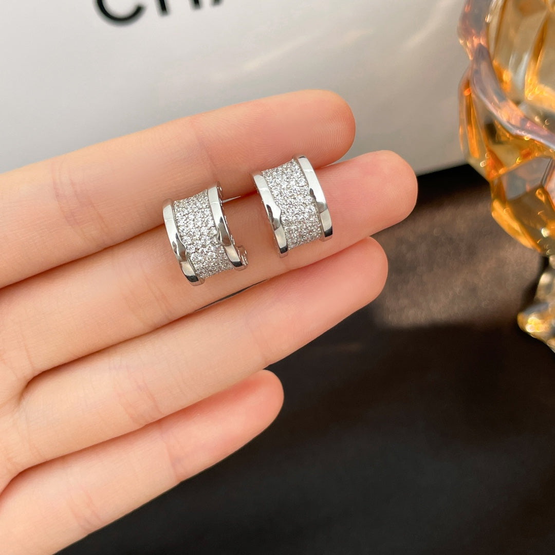 Bvlgari Zero 1 Cubic Zirconia Paved Earrings