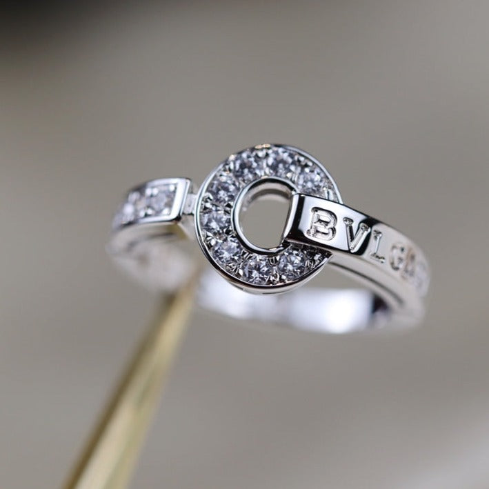 Bvlgari Silver Cubic Zirconia Ring