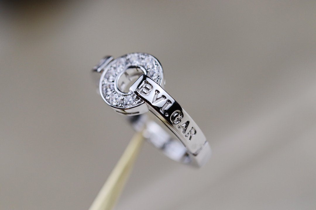 Bvlgari Silver Cubic Zirconia Ring