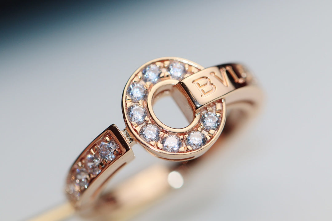 Bvlgari Pink Gold Cubic Zirconia Ring