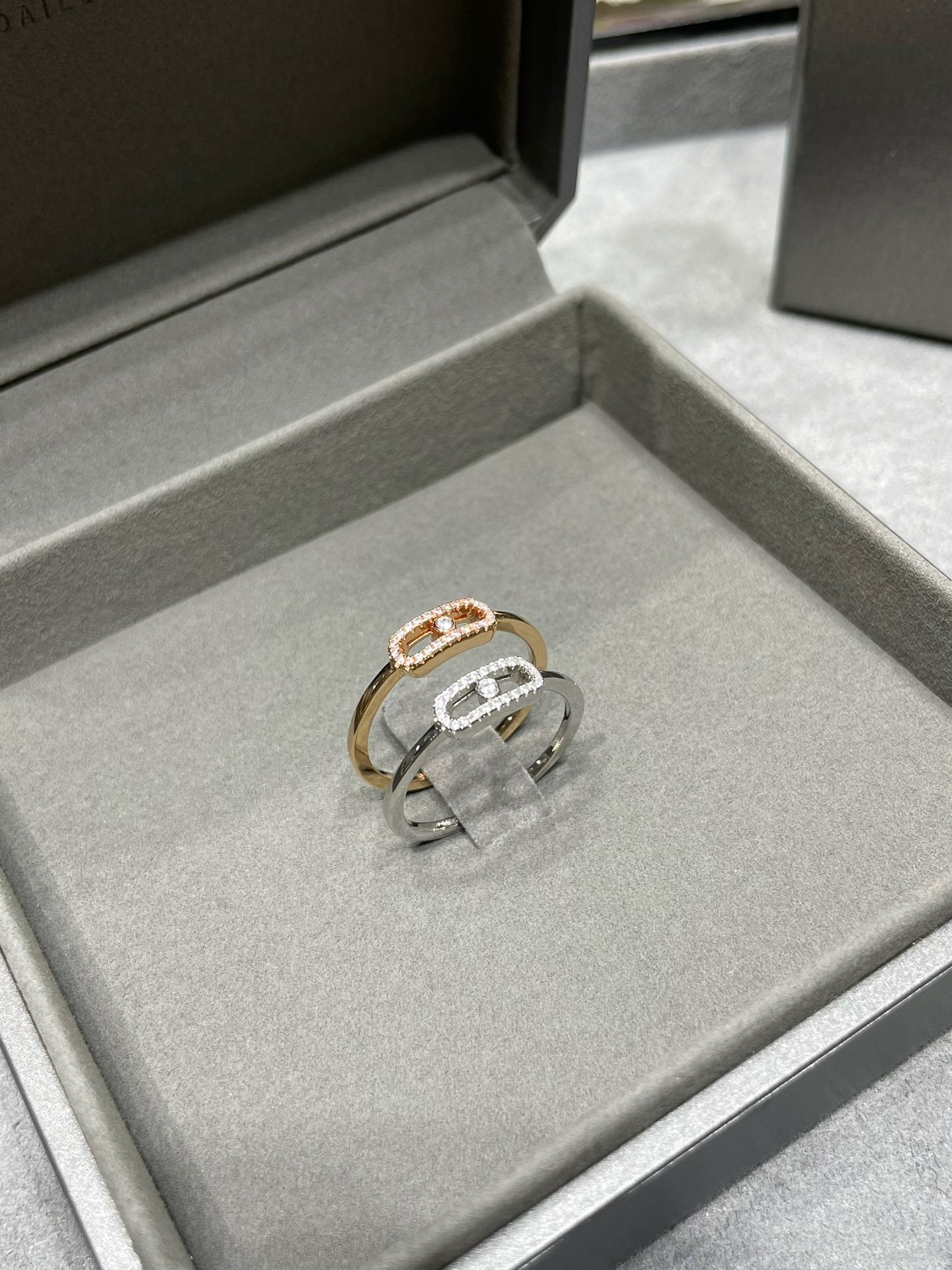 Messika Move Uno Pink Gold Cubic Zirconia Paved Ring