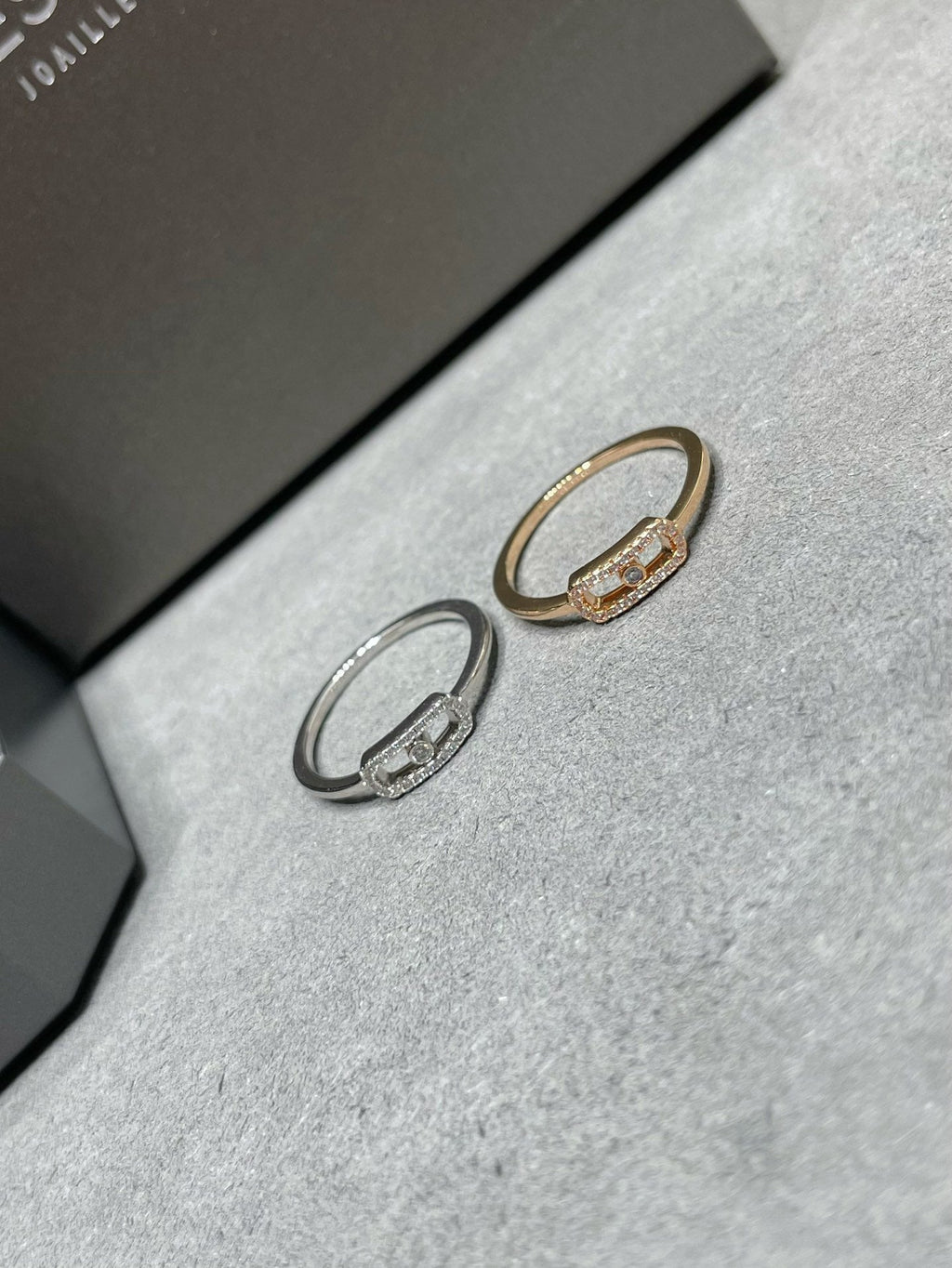 Messika Move Uno Pink Gold Cubic Zirconia Paved Ring
