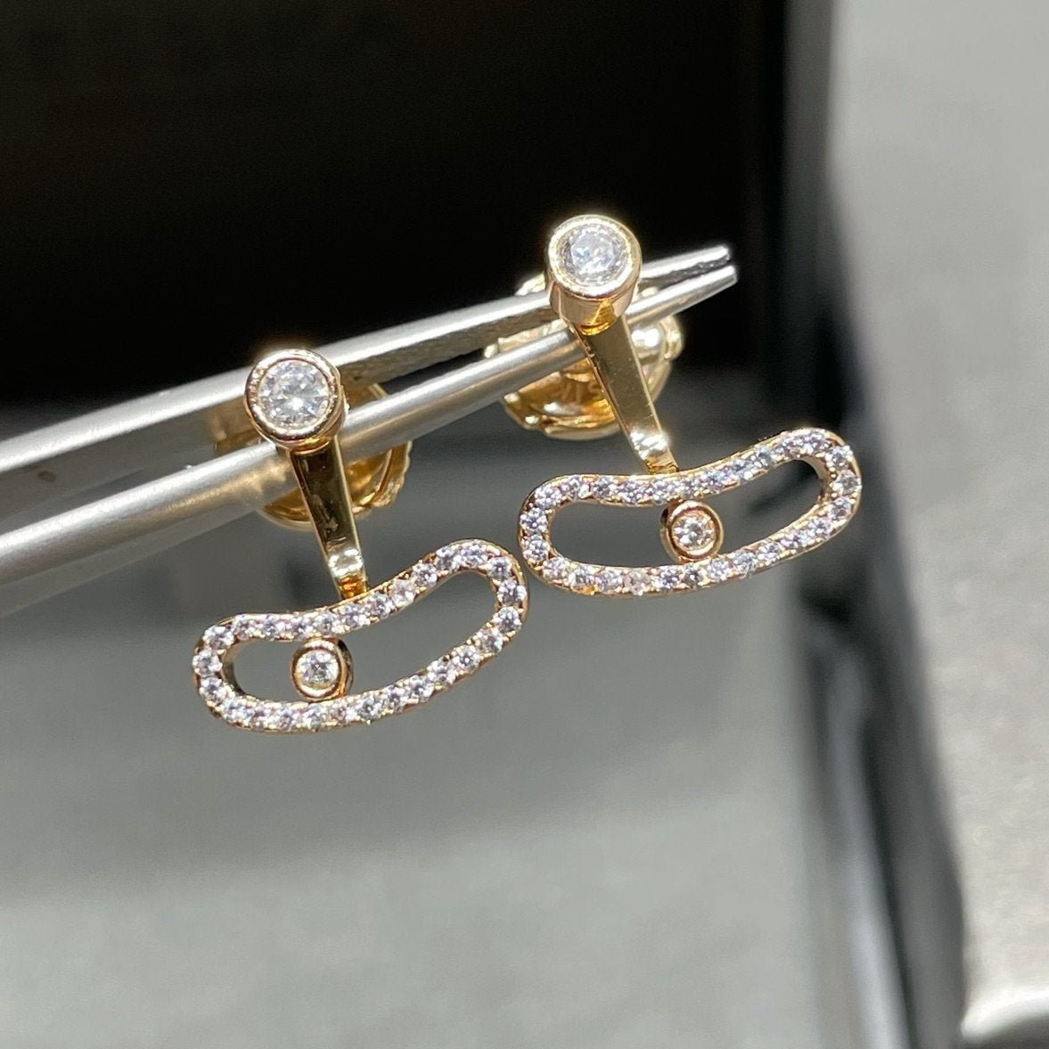 Messika Move Uno Pink Gold Cubic Zirconia Earrings