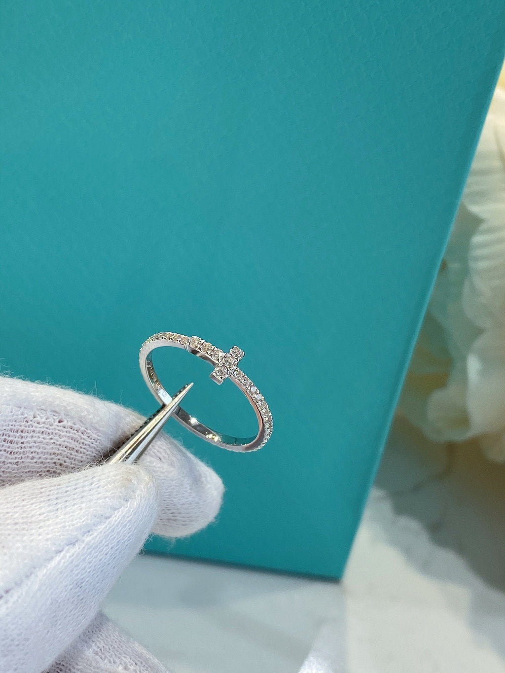Tiffany T Small Ring Cubic Zirconia Silver