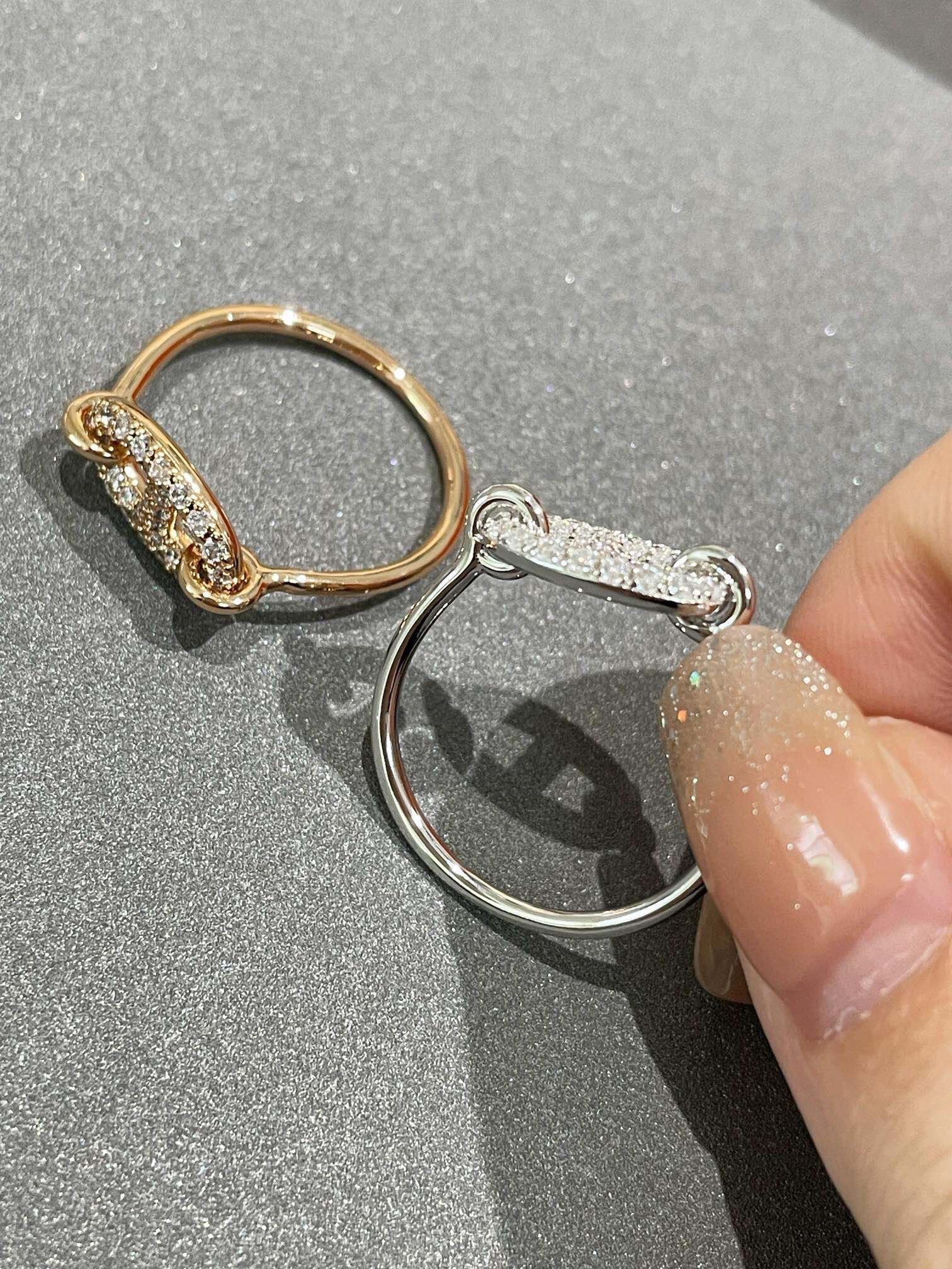 Hermes Ronde Small Cubic Zirconia Ring