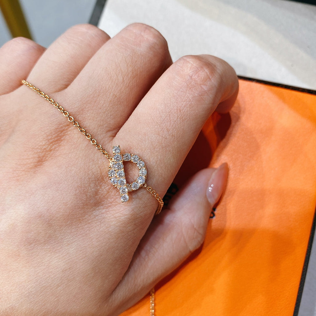 Hermes Finesse Pink Gold Cubic Zirconia Bracelet