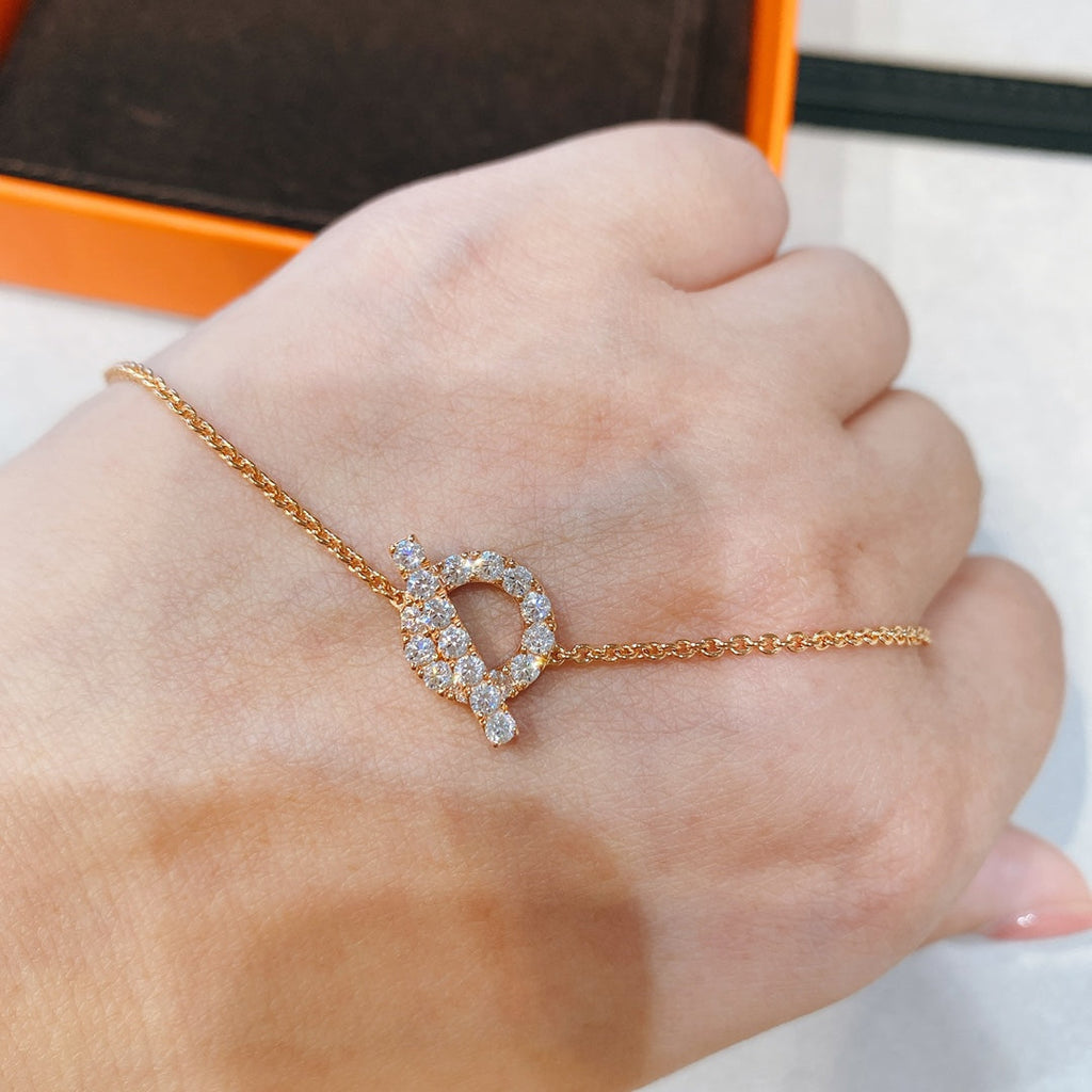 Hermes Finesse Pink Gold Cubic Zirconia Bracelet