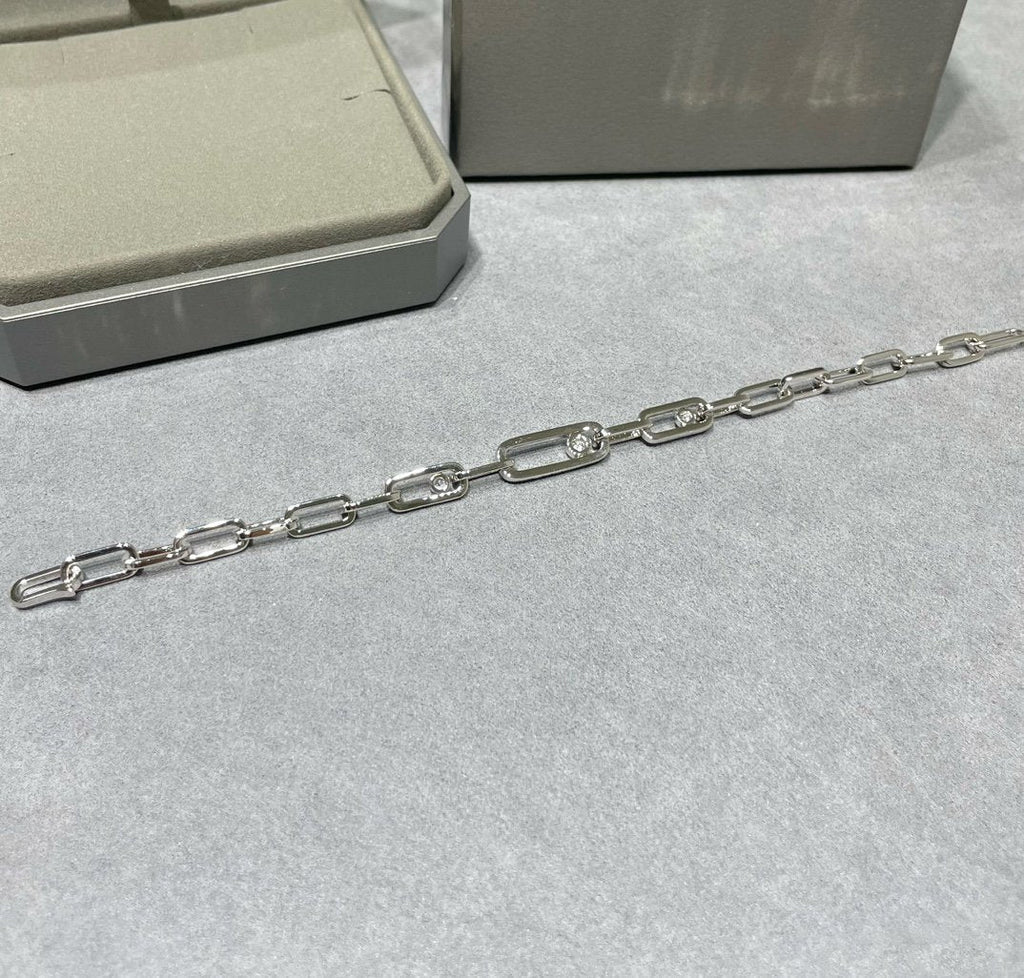 Messika Move Chain Link Silver Cubic Zirconia Bracelet