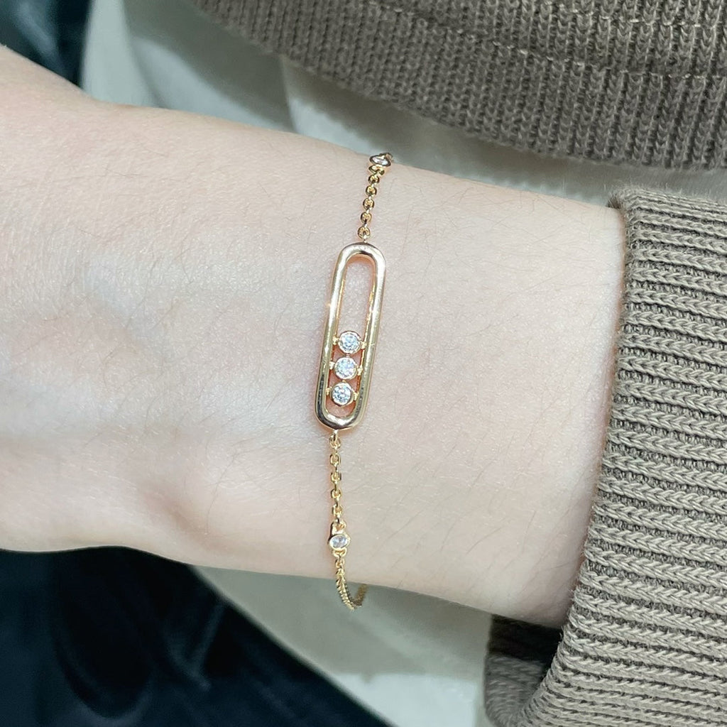 Messika Baby Move Pink Gold Cubic Zirconia Bracelet