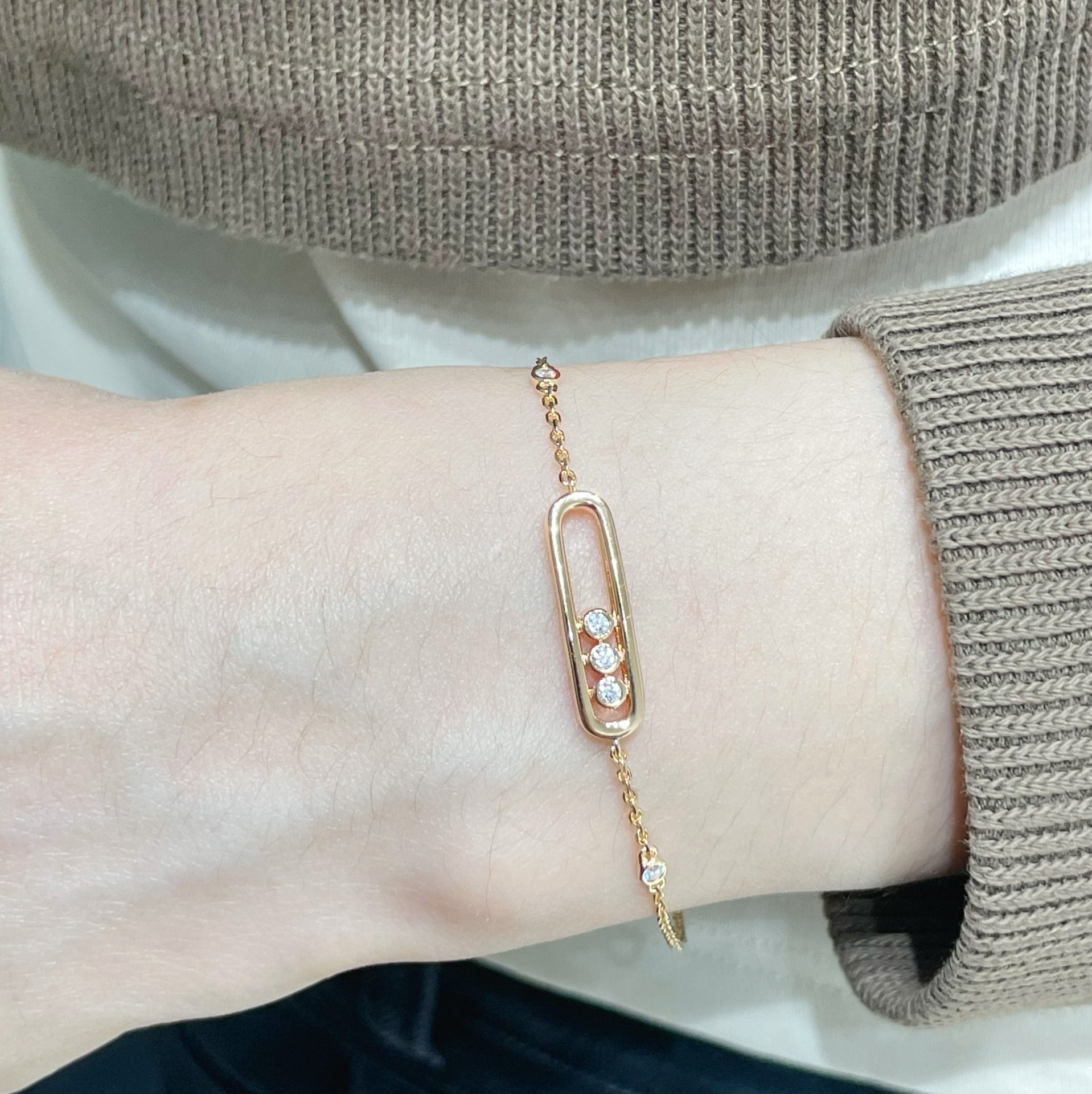 Messika Baby Move Pink Gold Cubic Zirconia Bracelet